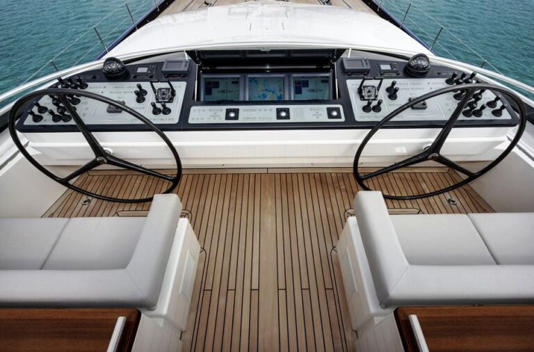 Sailing Yacht Kokomo III - The Flybridge Helm and Sail Controls