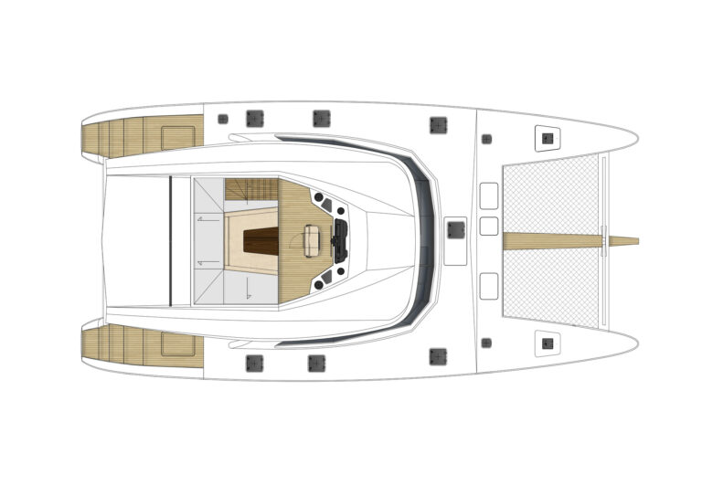 Sailing catamaran ADEA - Layout upper deck