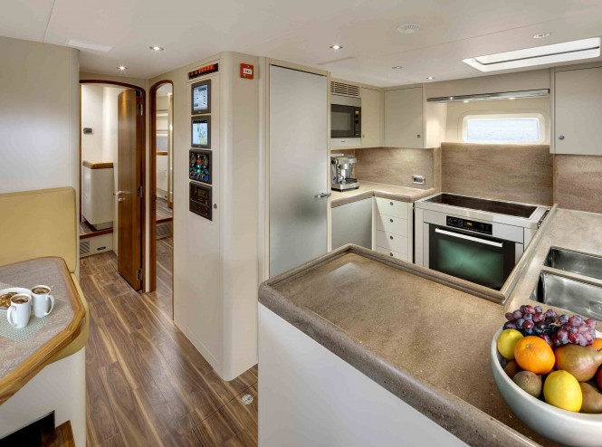 Sailing yacht Antares III - Galley and Crew Mess