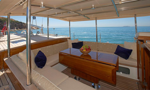 Sailing yacht KEALOHA - Deckhouse in the shade