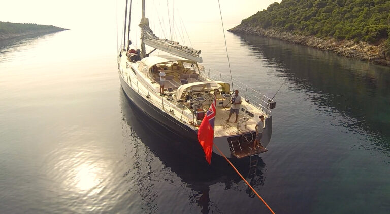 Sailing yacht MRS MARIETTA CUBE - At Anchor
