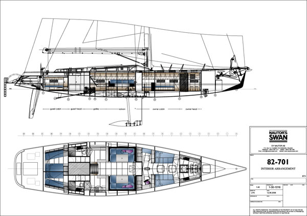 Sailing yacht POLYTROPON II -  Layout