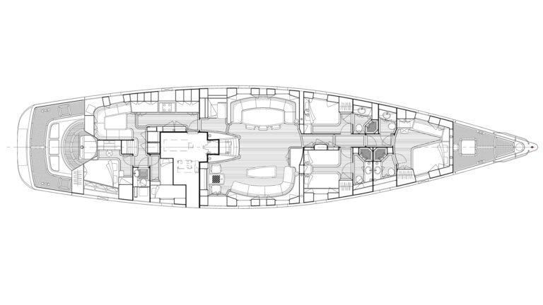 Sailing yacht SAVARONA - Layout