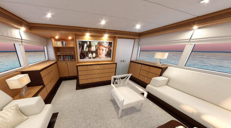 Salon of the 26m motor yacht Continental III by Wim van der Valk 001