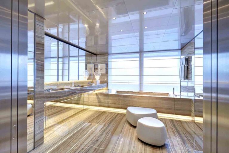 Savannah by Feadship - owners bathrooms - Photo Jeff Brown