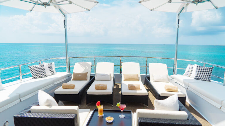 Sunbeds And Sun Deck Area