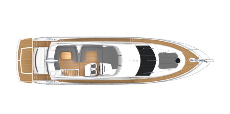 Sunseeker Manhattan 63 Yacht from above - Image courtesy of Sunseeker
