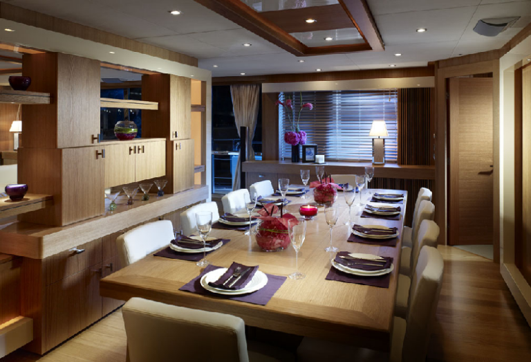 Sunseeker Predator 130 Yacht Dining Area