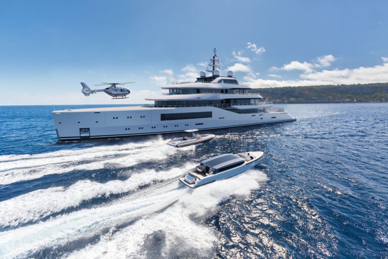 Super Yacht AMELS 80 With Tender And Helicoptor