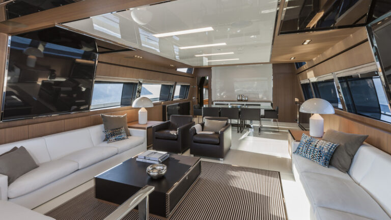 Super yacht Mythos - Saloon - Photo by Alberto Cocchi