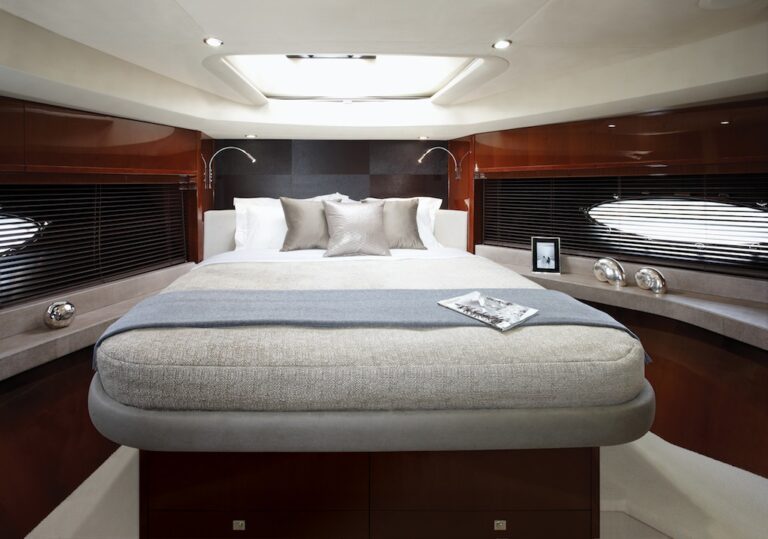 SuperYacht Princess 72 guest cabin - Image courtesy of Princess Yachts International