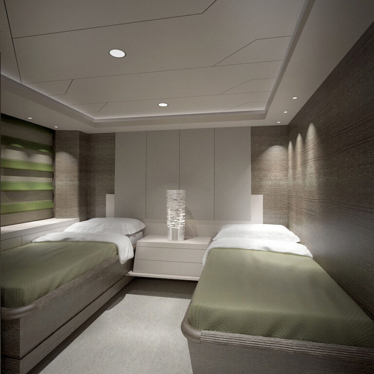 Superyacht Ceydam twin cabin