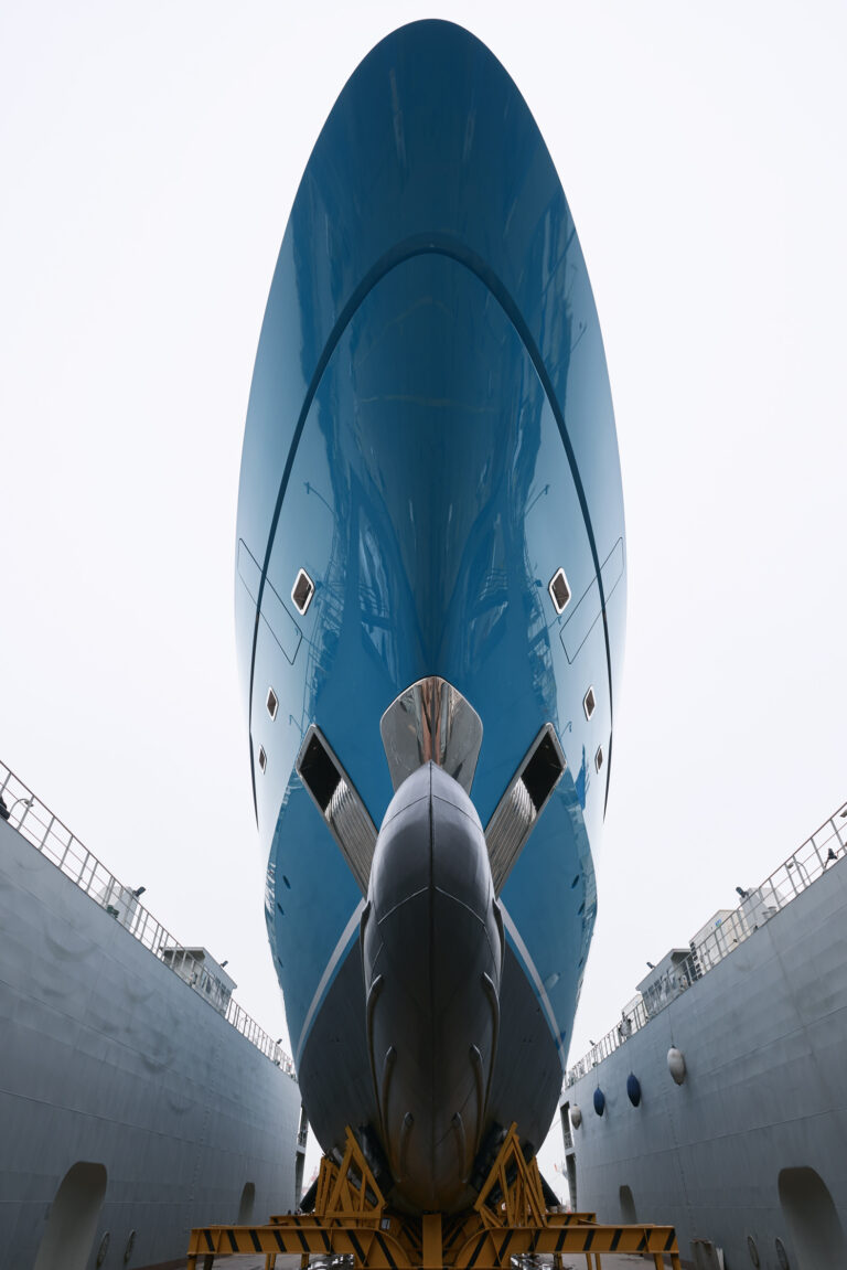 Superyacht GO At Her Launch - Turquoise Yachts - Bow