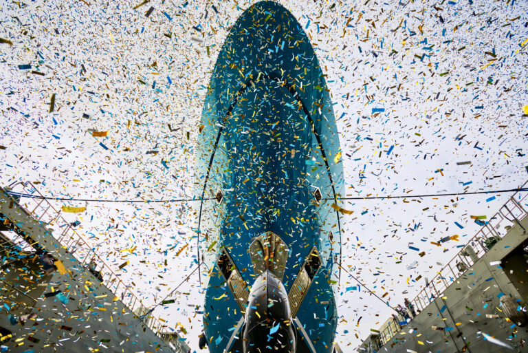Superyacht GO At Her Launch - With Confetty - Turquoise Yachts