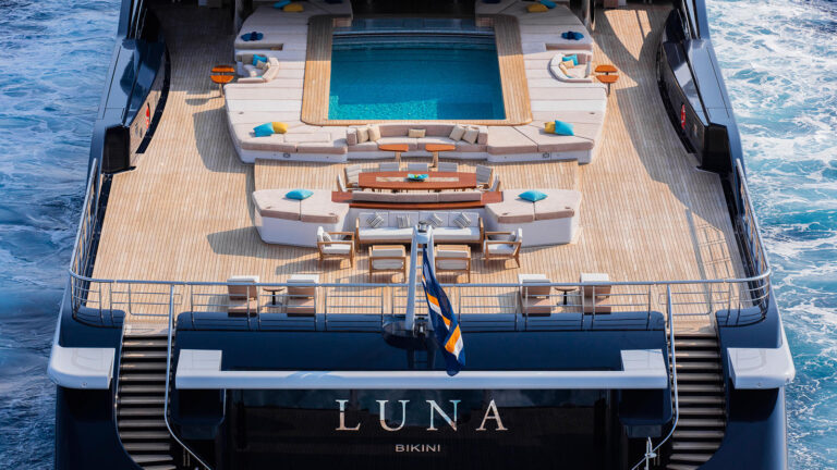Superyacht Luna by Lloyd Werft Aft Deck With Swimming Pool