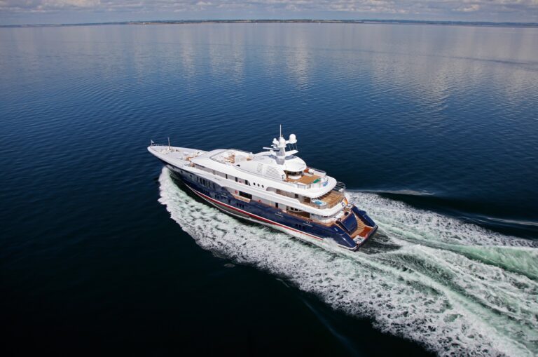 Superyacht Running Aerial View