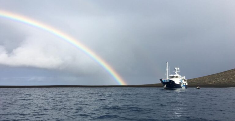 Superyacht With Rainbow