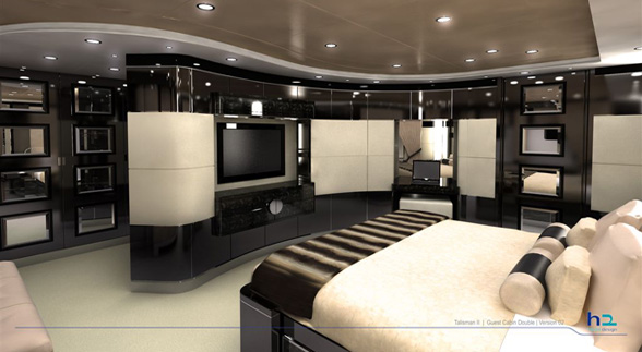 Talisman C (ex Talisman II)motoryacht Double Guest Suite - Image credit to Proteksan Turquoise