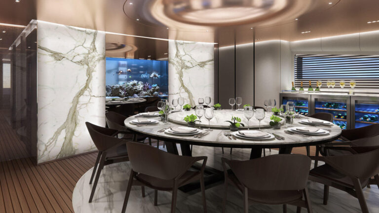 Tecnomar Motor Yacht Interiors - Dining Area