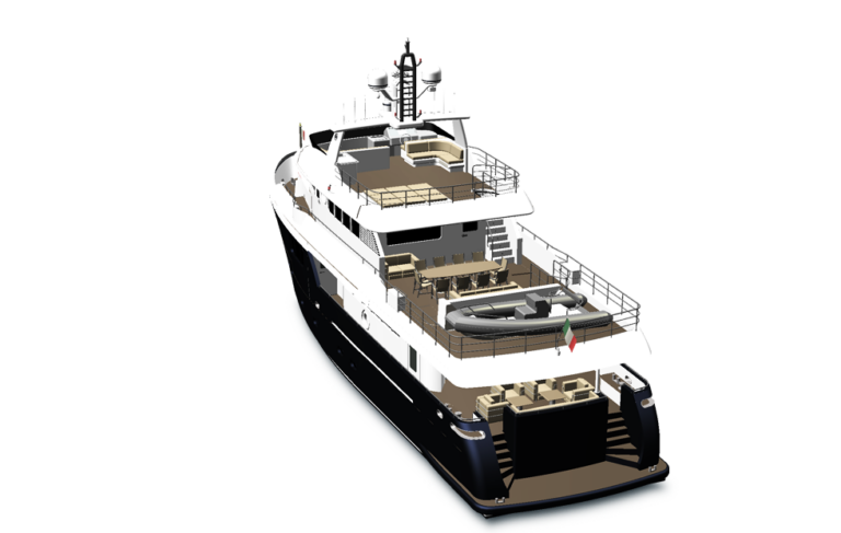 The Darwin Class 95 superyacht - rear view