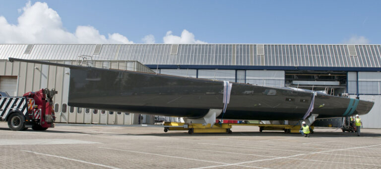 The launch of the WallyCento superyacht Hamilton