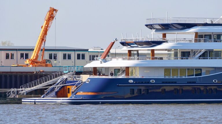 The Transom Of Mega Yacht Boasting A Large Beach Club