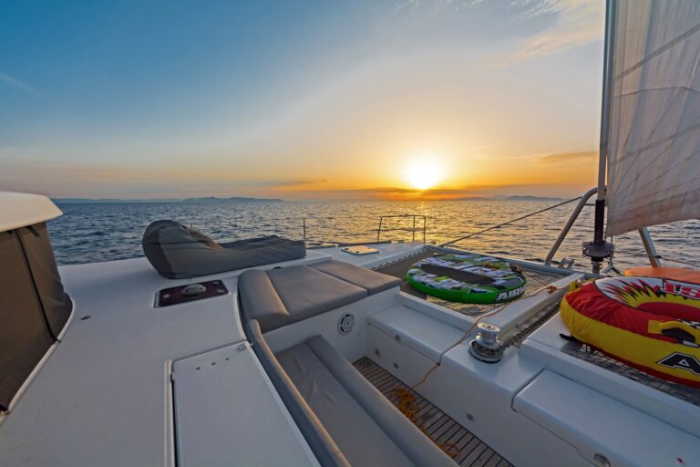 Foredeck at sunset