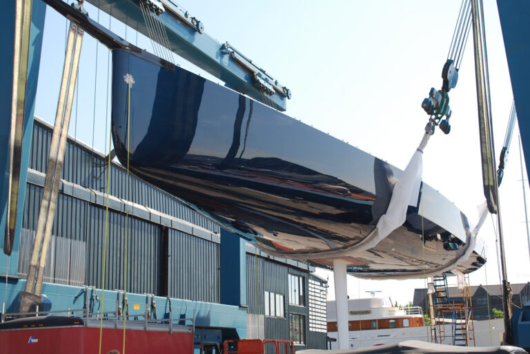 Wally Sailing yacht Highland Fling at launch - Image courtesy of RI Yachting