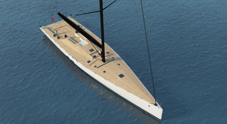 WallyCento superyacht Hull no. 3 from above