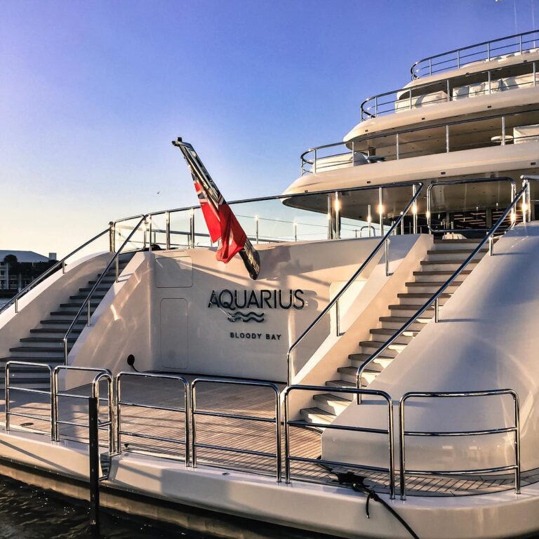 Yacht AQUARIUS Stern By Feadship - In Ft Lauredale, USA