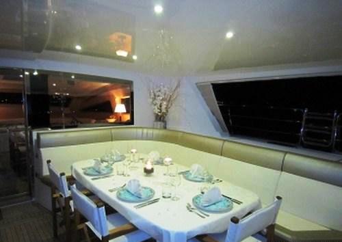 Yacht CATTITUDE -  Aft Deck Dining