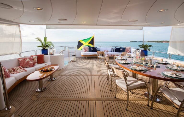 Yacht Camarina Royale -  Bridge Deck looking Aft