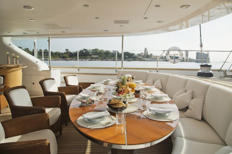 Yacht PARSIFAL III By Perini Navi - Al Fresco Dining On Aft Deck, Mediterranean