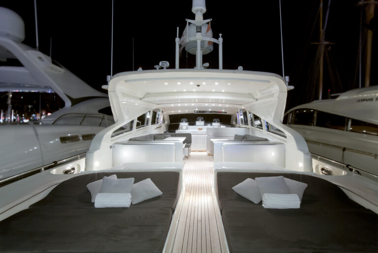 Yacht SARAH A -  Aft Deck at Night