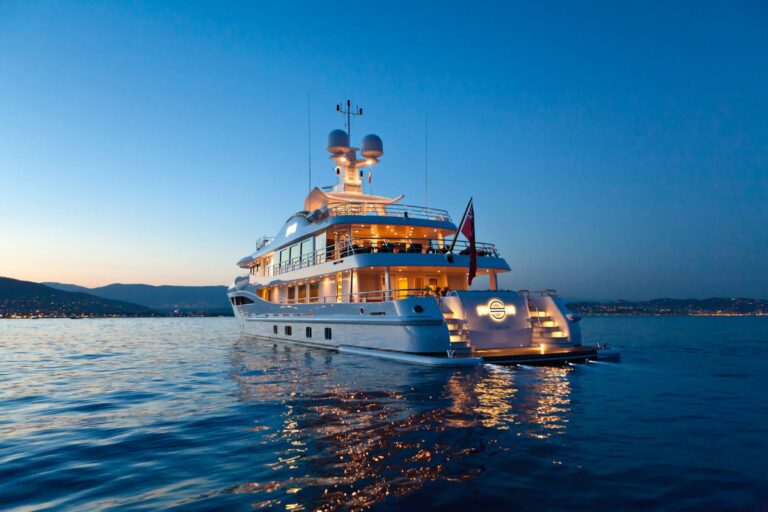 Yacht STEP ONE An Amels 180 LE - Aft Evening