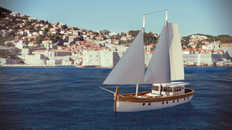 S/Y ARDURA - Rendering under sail