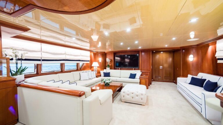 A Large Living Room With A Large Open Ceilin