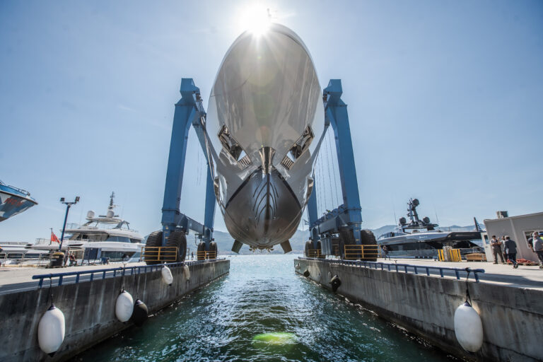About To Hit Water - Superyacht LION