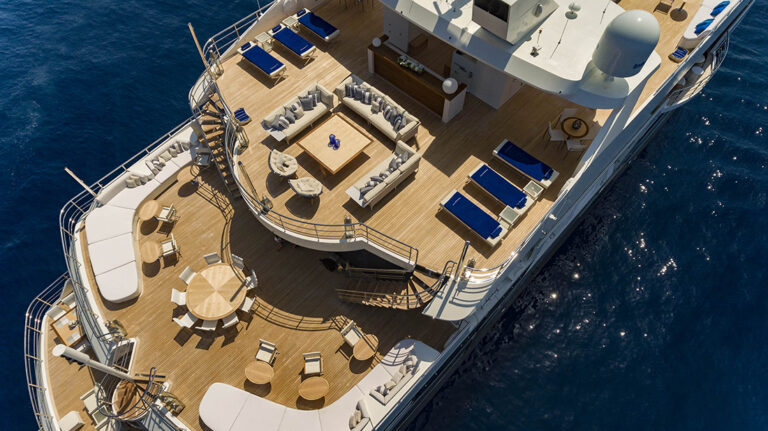 Aerial Close Up Of The Aft Decks