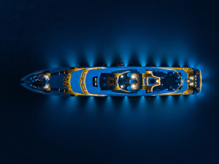 Aerial Lit Up At Night