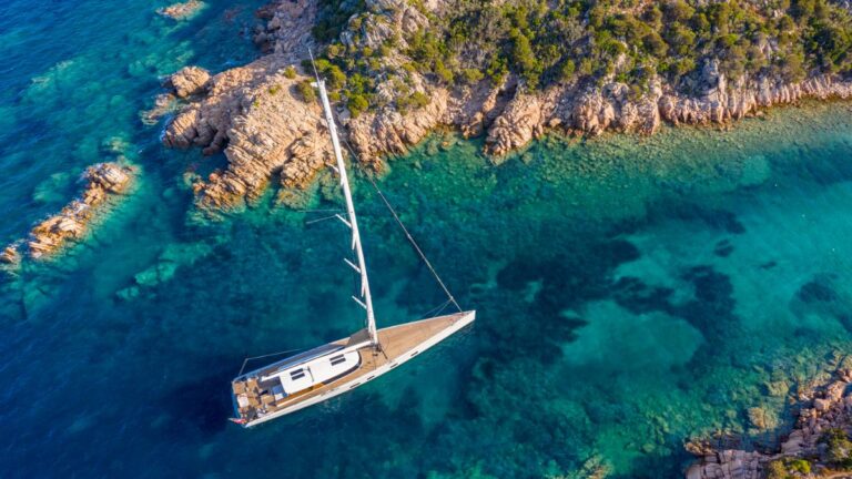 Aerial Shot Of The Yacht