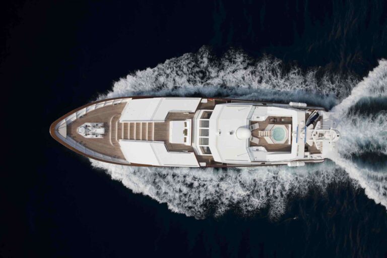 Aerial View Of Feadship Superyacht
