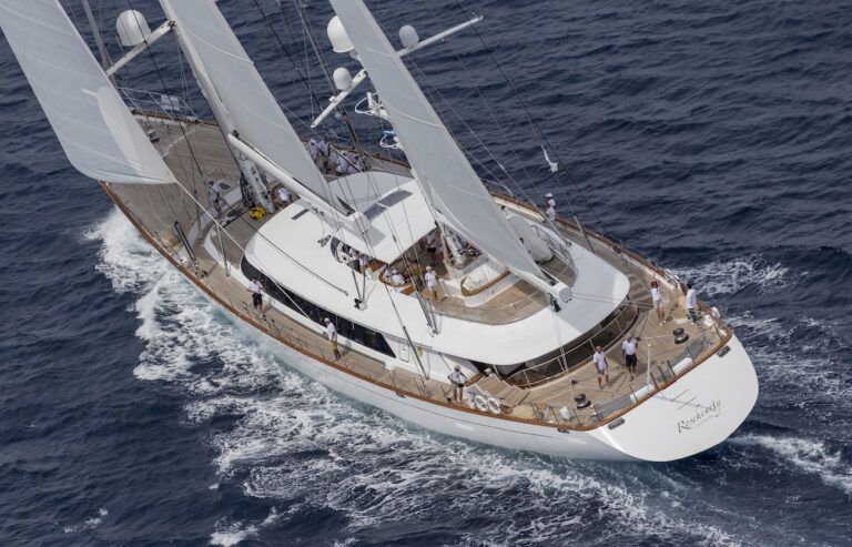 Aerial View Of Sailing Yacht ROSEHEARTY