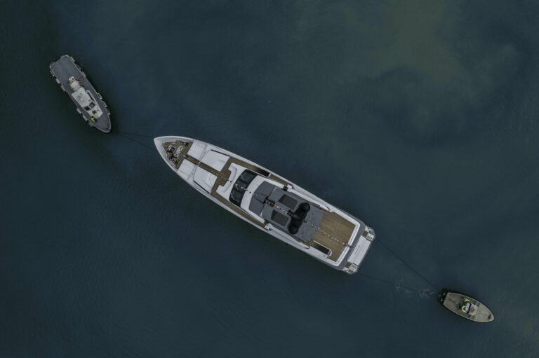 Aerial View Of The Custom Line Yacht CIAO M Just Launched