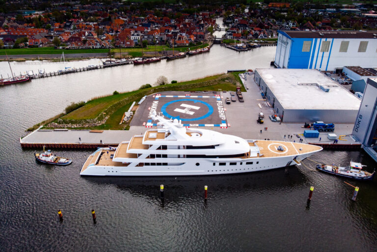 Aerial View Of The Mega Yacht BLISS