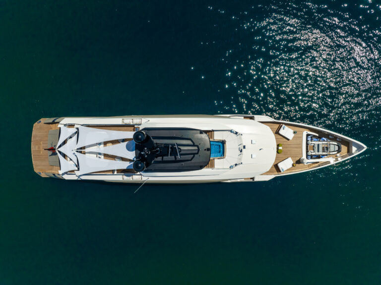 Aerial View Of The Motor Yacht