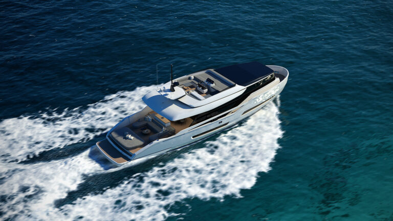 Aerial View Of The Yacht ONE Cruising