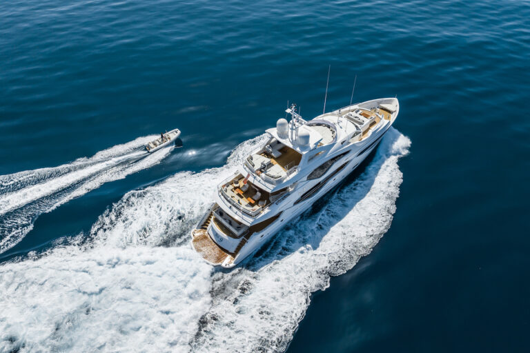 Aerial View Of The Yachts Running