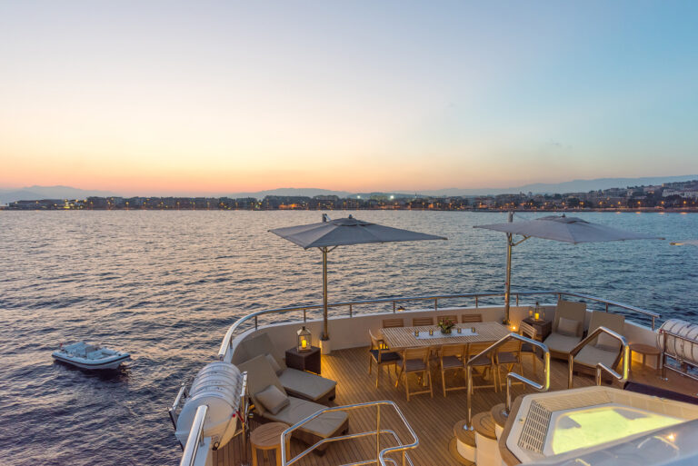 Aft Deck Al Fresco Dining At Sunset