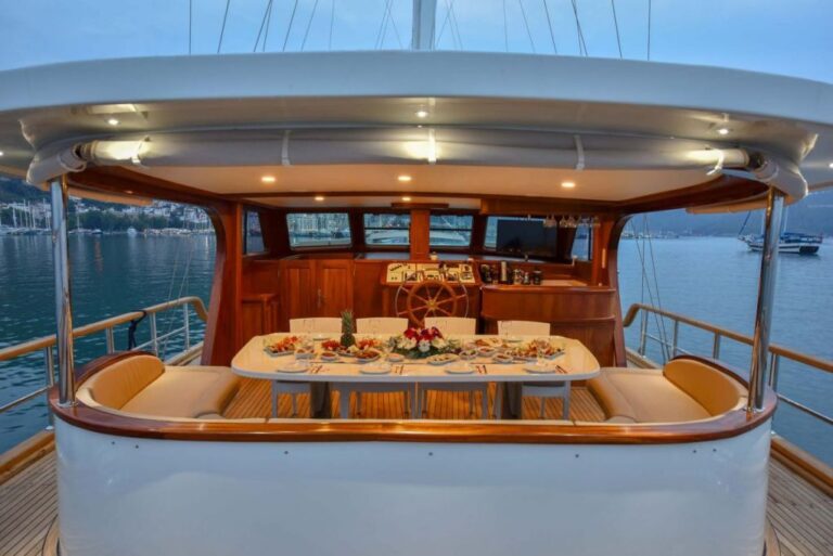 Aft Deck Alfresco Dining Area By Night